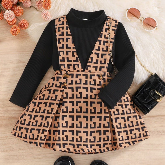 Conjunto infantil con vestido de tirantes