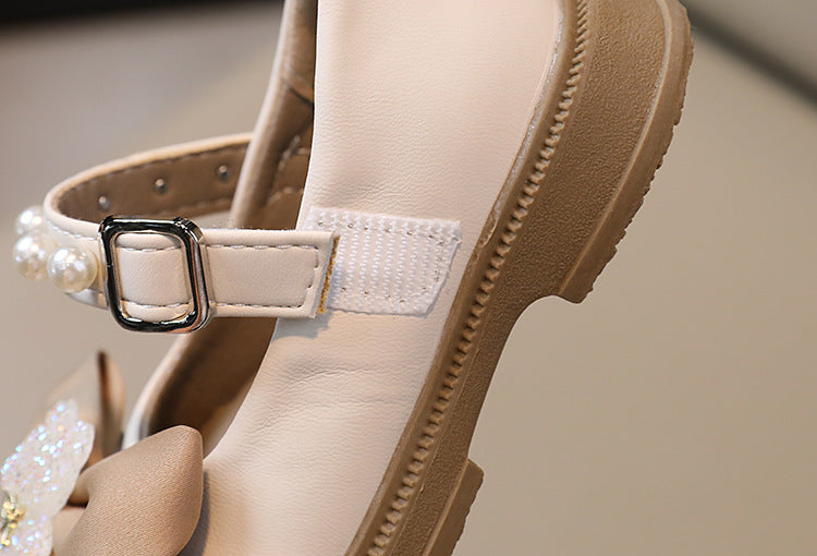 Zapatos Infantiles Mujer Perlas y Lazo