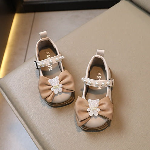 Zapatos Infantiles Mujer Perlas y Lazo