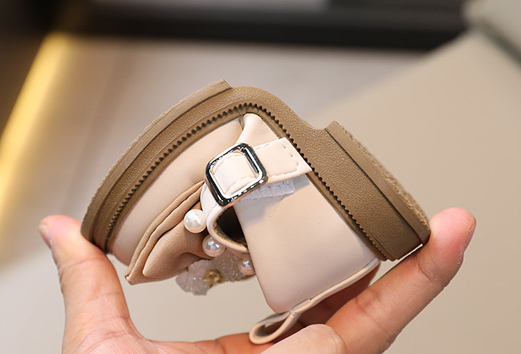 Zapatos Infantiles Mujer Perlas y Lazo