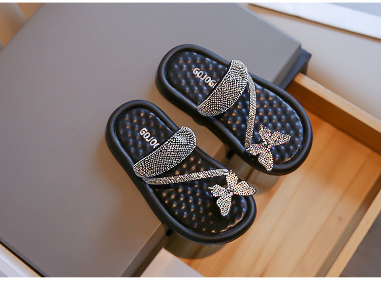 Sandalia Infantil Mariposa Strass