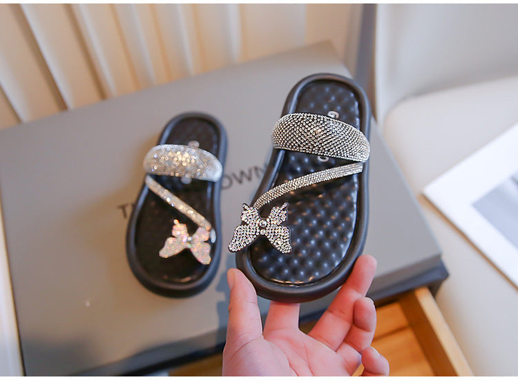 Sandalia Infantil Mariposa Strass