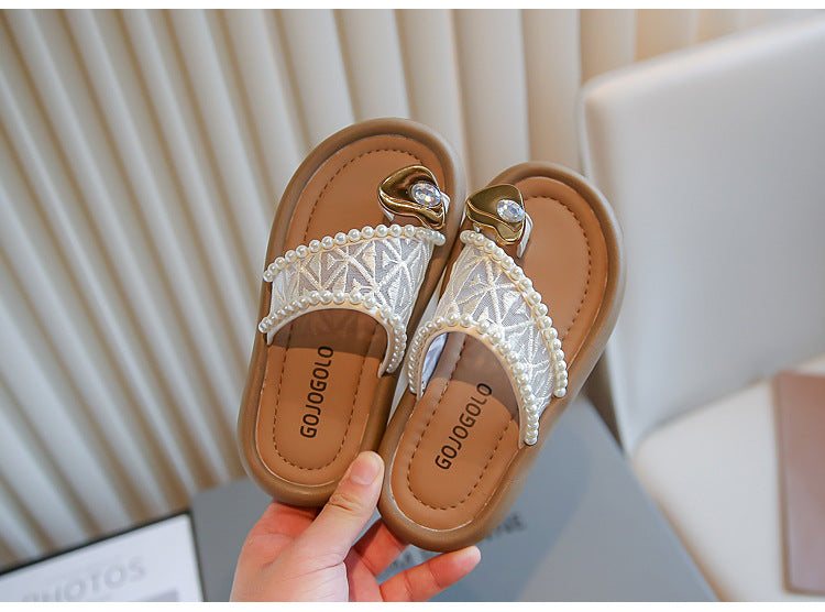 Sandalia Infantil Mujer Perlas