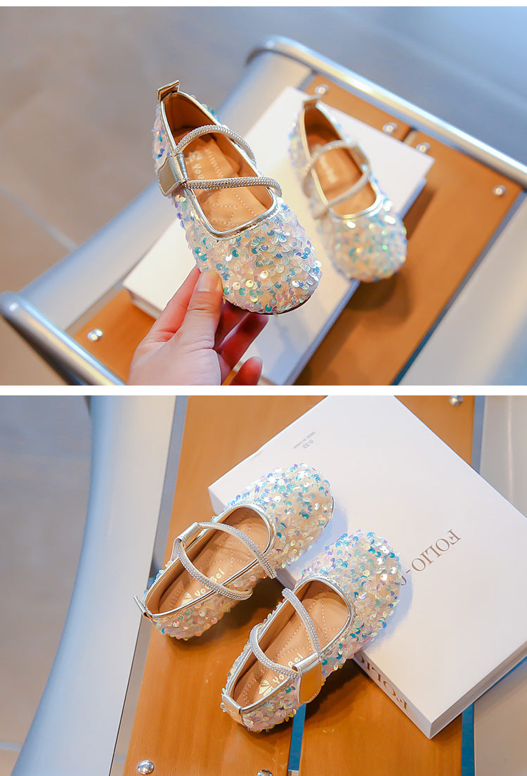 Zapatillas infantiles con lentejuelas brillantes