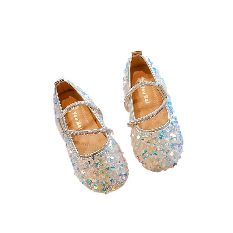 Zapatillas infantiles con lentejuelas brillantes
