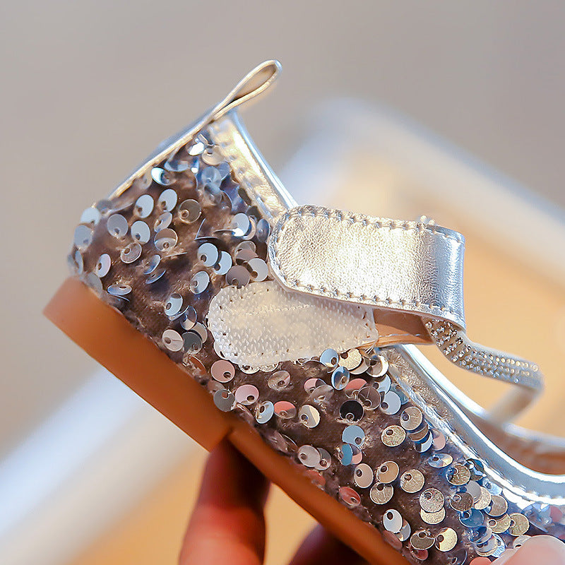 Zapatillas infantiles con lentejuelas brillantes