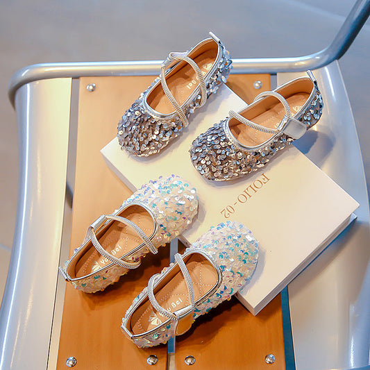 Zapatillas infantiles con lentejuelas brillantes