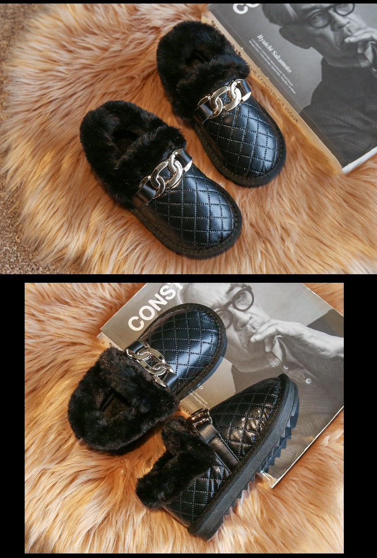 Zapato Infantil de Peluche y Cadena