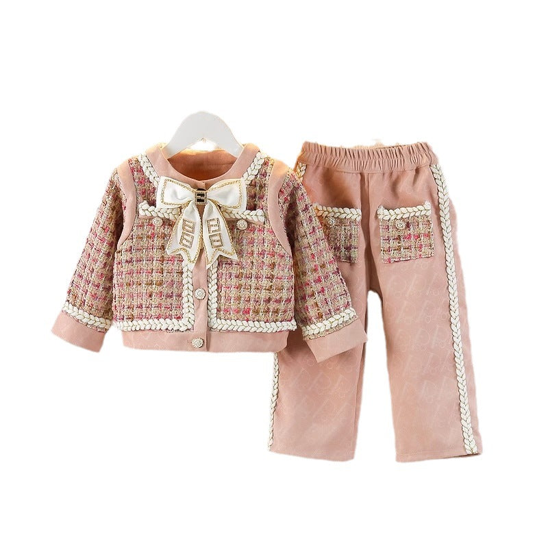Conjunto Infantil Lazo Rosa