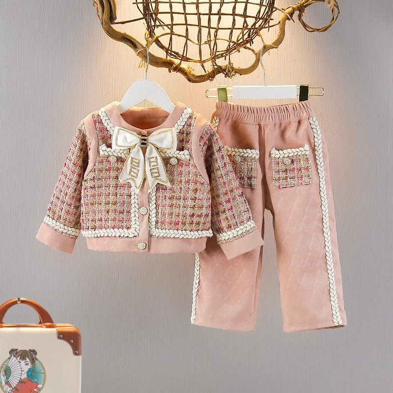Conjunto Infantil Lazo Rosa