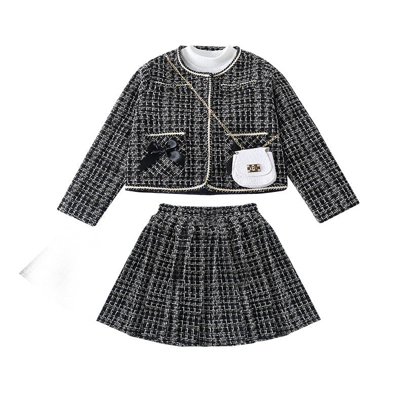 Conjunto Lazo Tweed Infantil