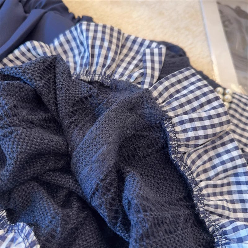 Conjunto de Punto a Cuadros para mujer y niñas