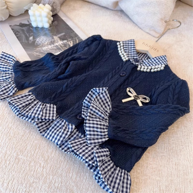 Conjunto de Punto a Cuadros para mujer y niñas