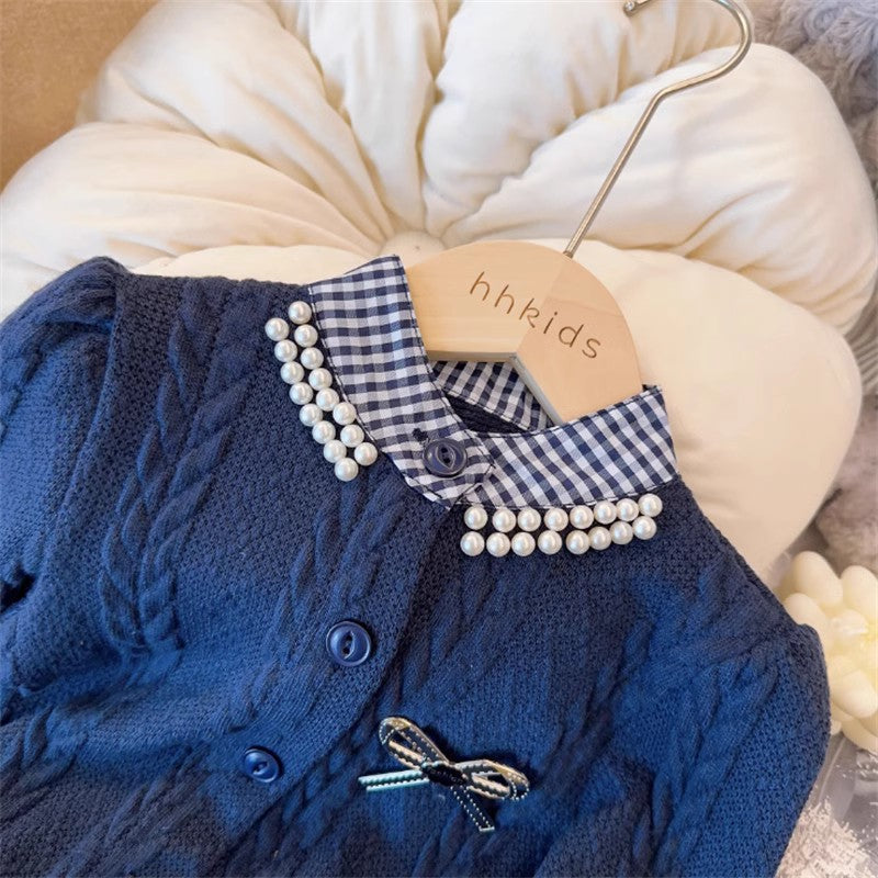 Conjunto de Punto a Cuadros para mujer y niñas