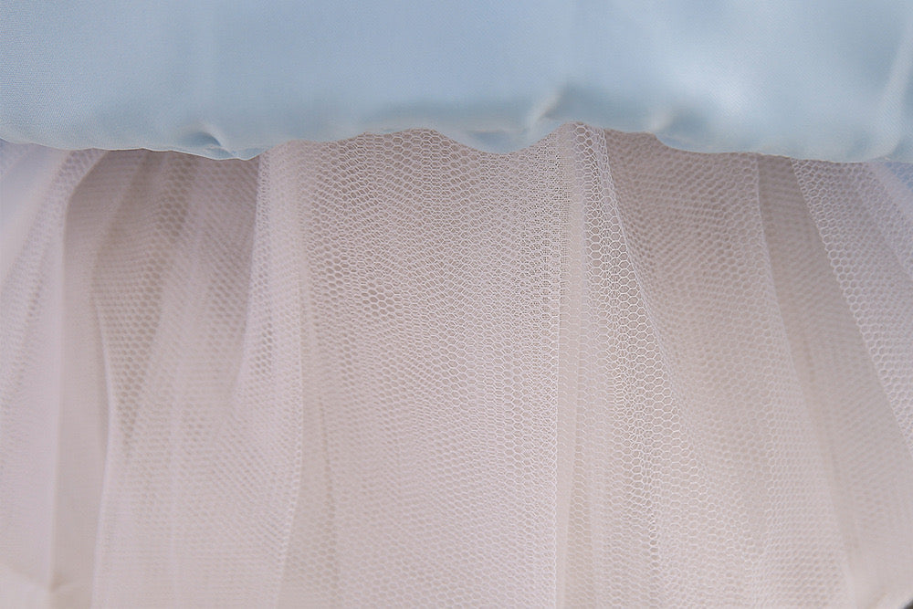 Vestido Infantil Tul Volantes y Lazo