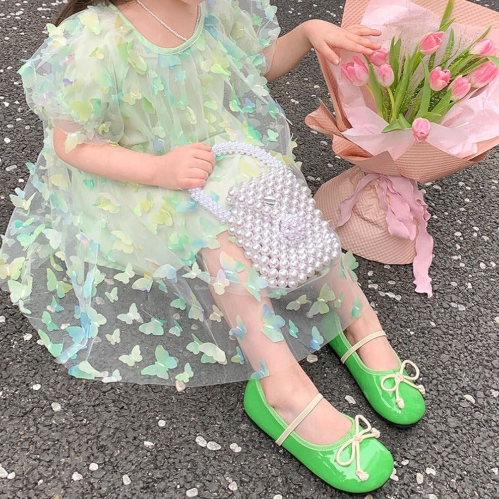 Vestido infantil de tul 3D