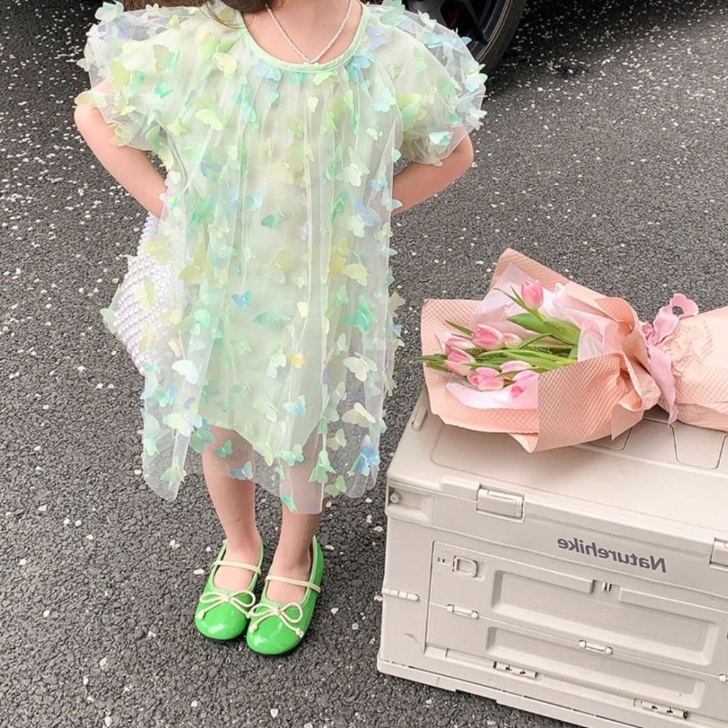 Vestido infantil de tul 3D