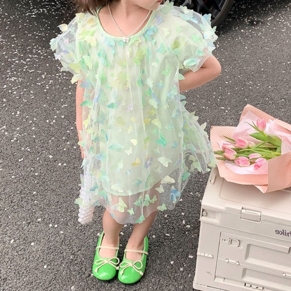 Vestido infantil de tul 3D