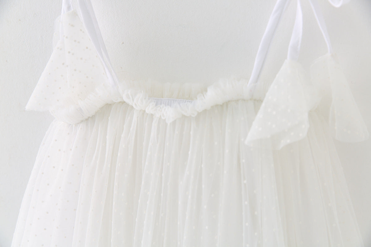 Vestido Infantil Tul Poá