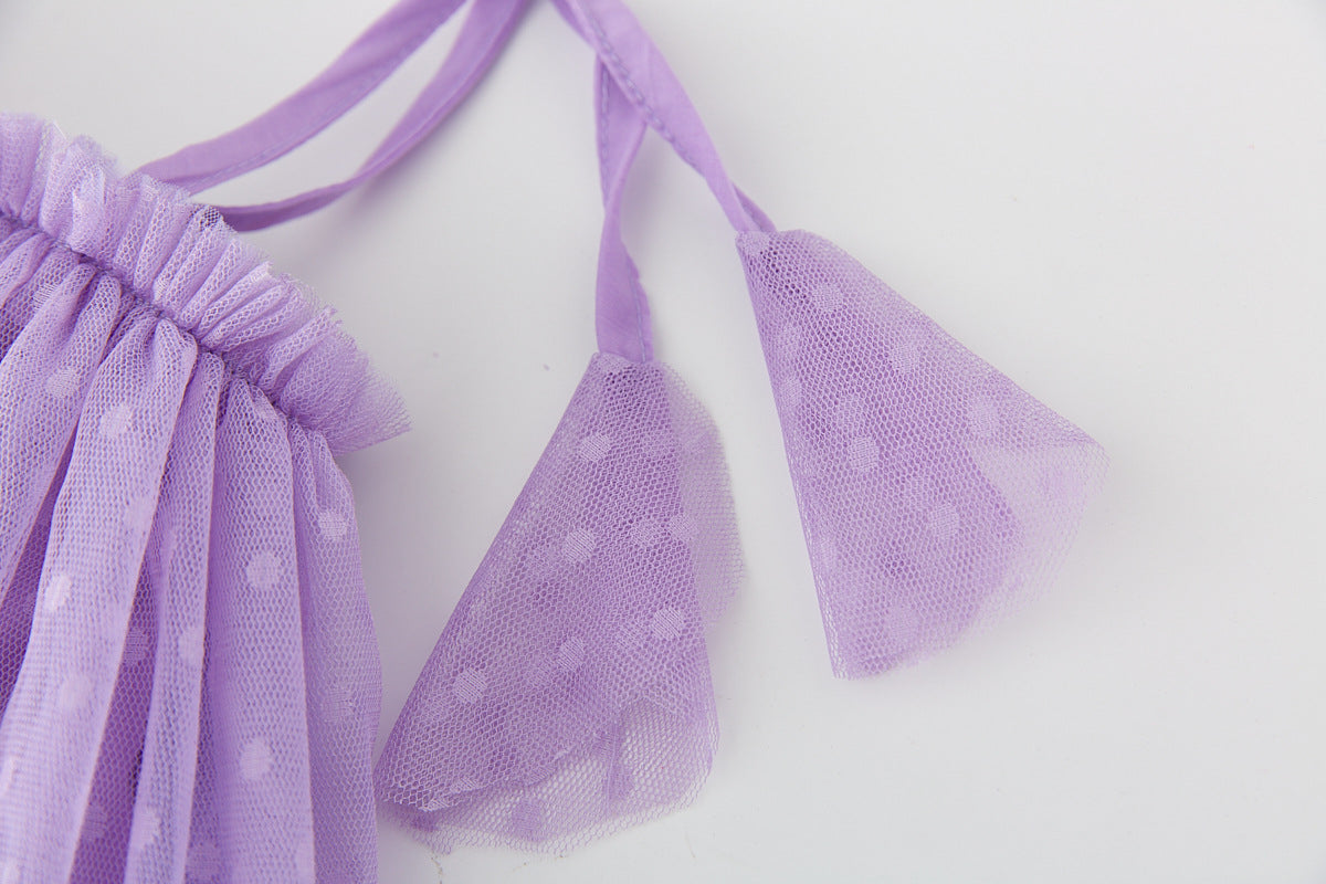 Vestido Infantil Tul Poá