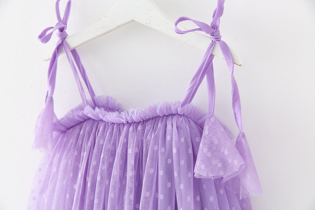 Vestido Infantil Tul Poá