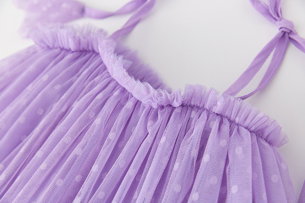 Vestido Infantil Tul Poá