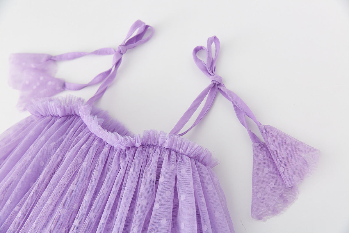 Vestido Infantil Tul Poá