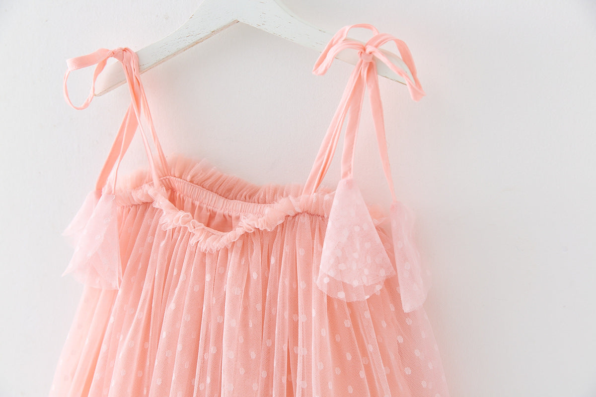 Vestido Infantil Tul Poá