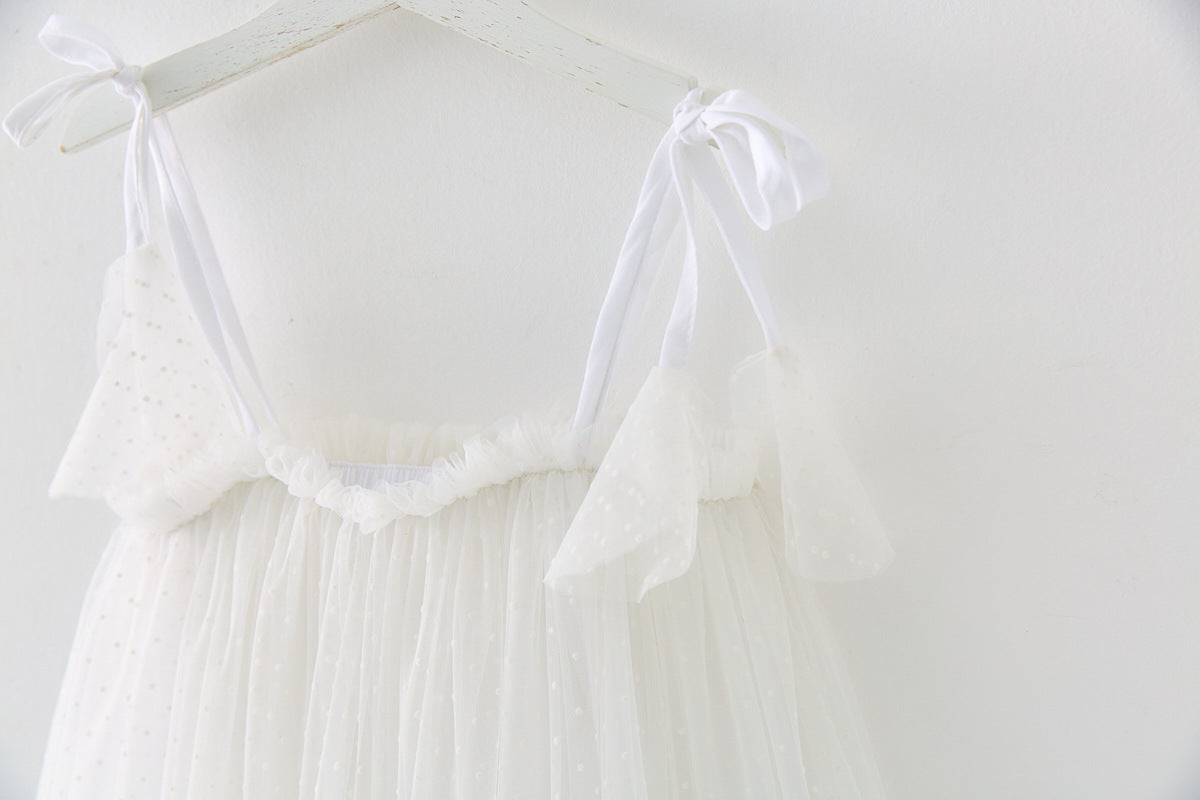 Vestido Infantil Tul Poá