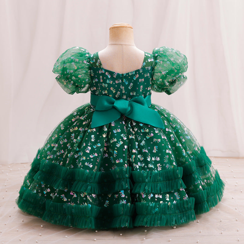 Vestido de fiesta con lazo para niños