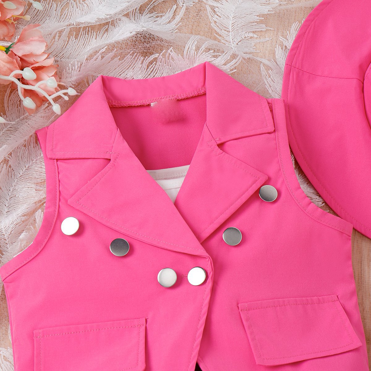 Conjunto Infantil Mujer Chaleco Mariposas