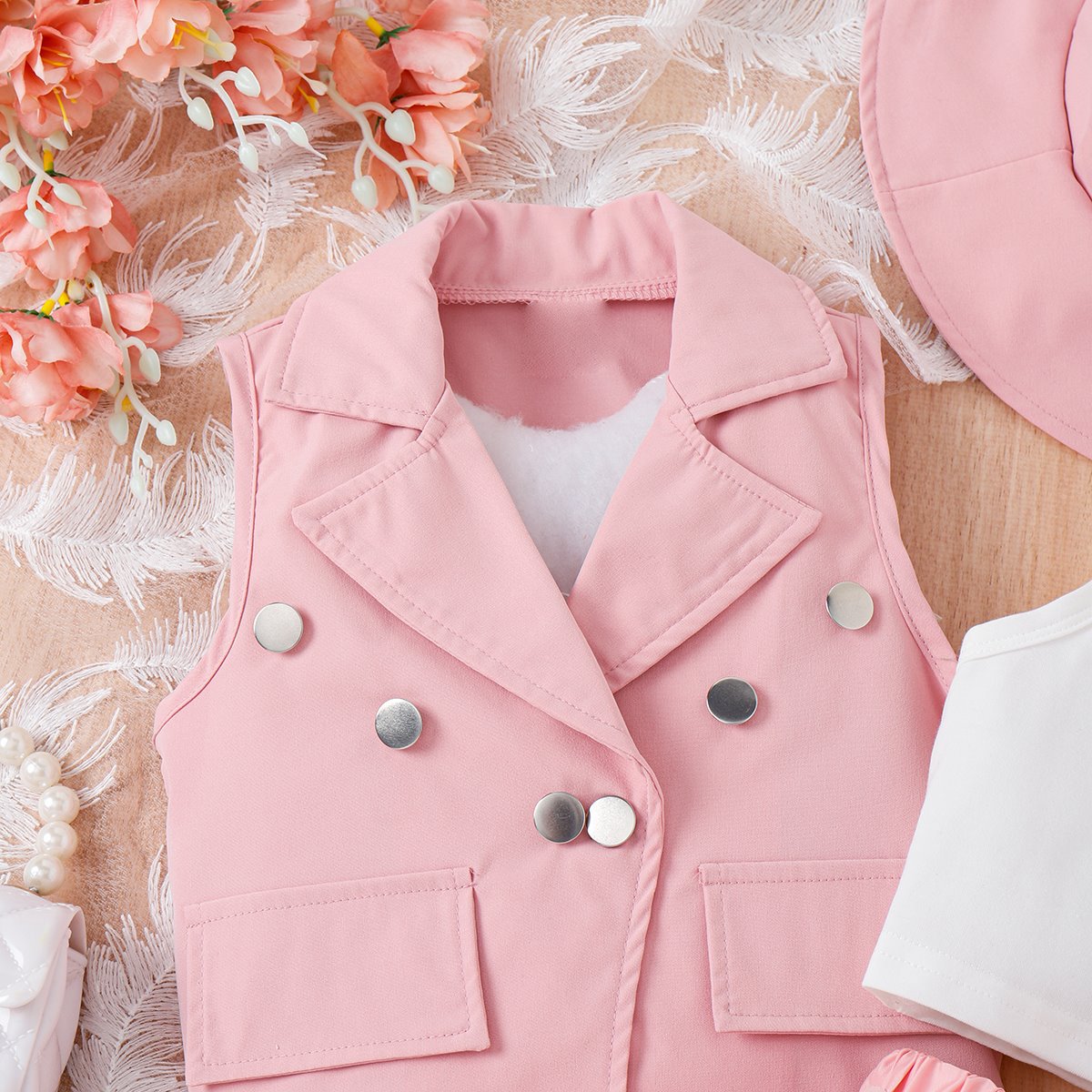 Conjunto Infantil Mujer Chaleco Mariposas