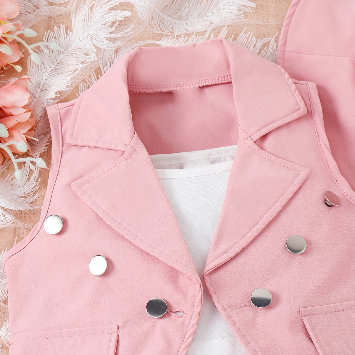 Conjunto Infantil Mujer Chaleco Mariposas