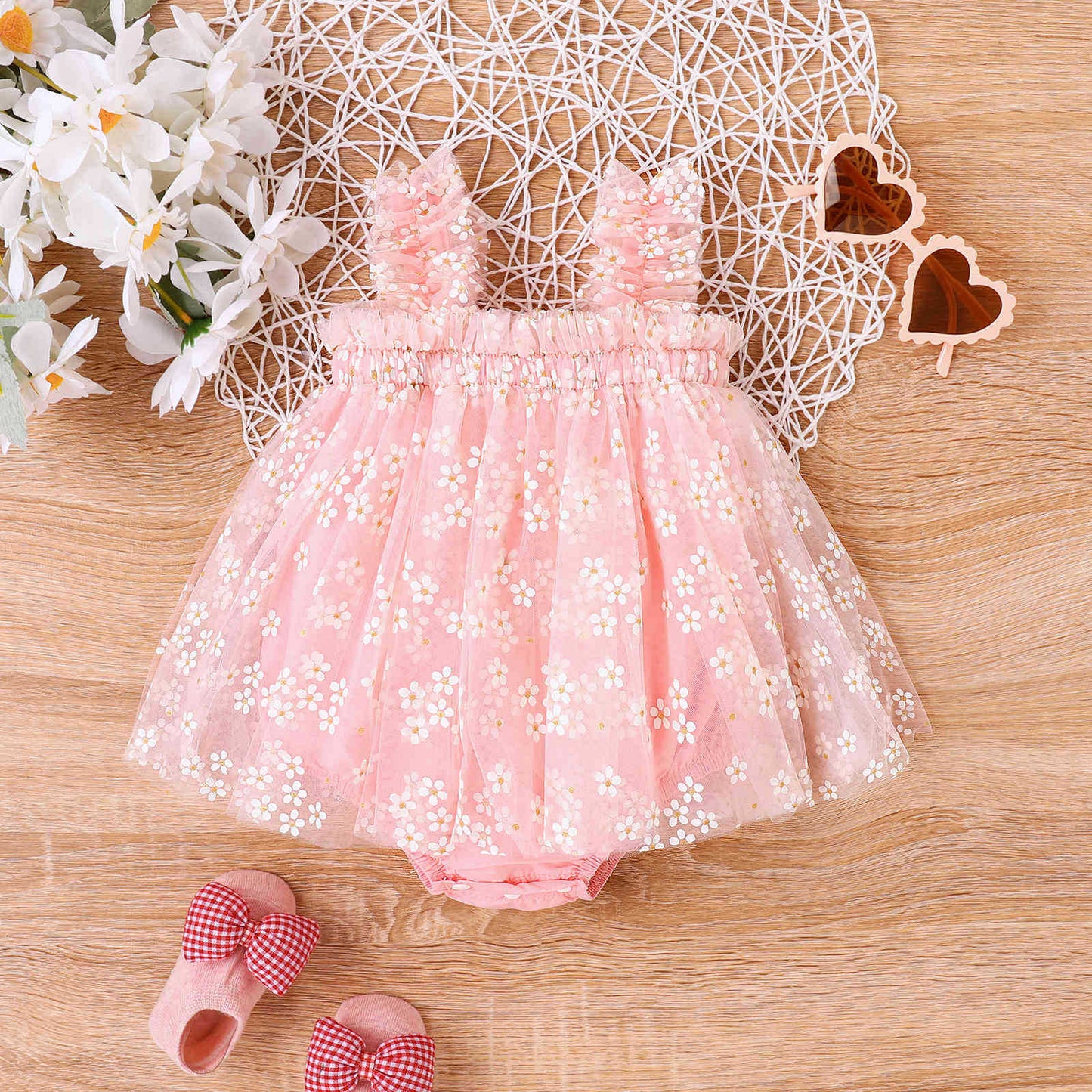 Body infantil de tul floral