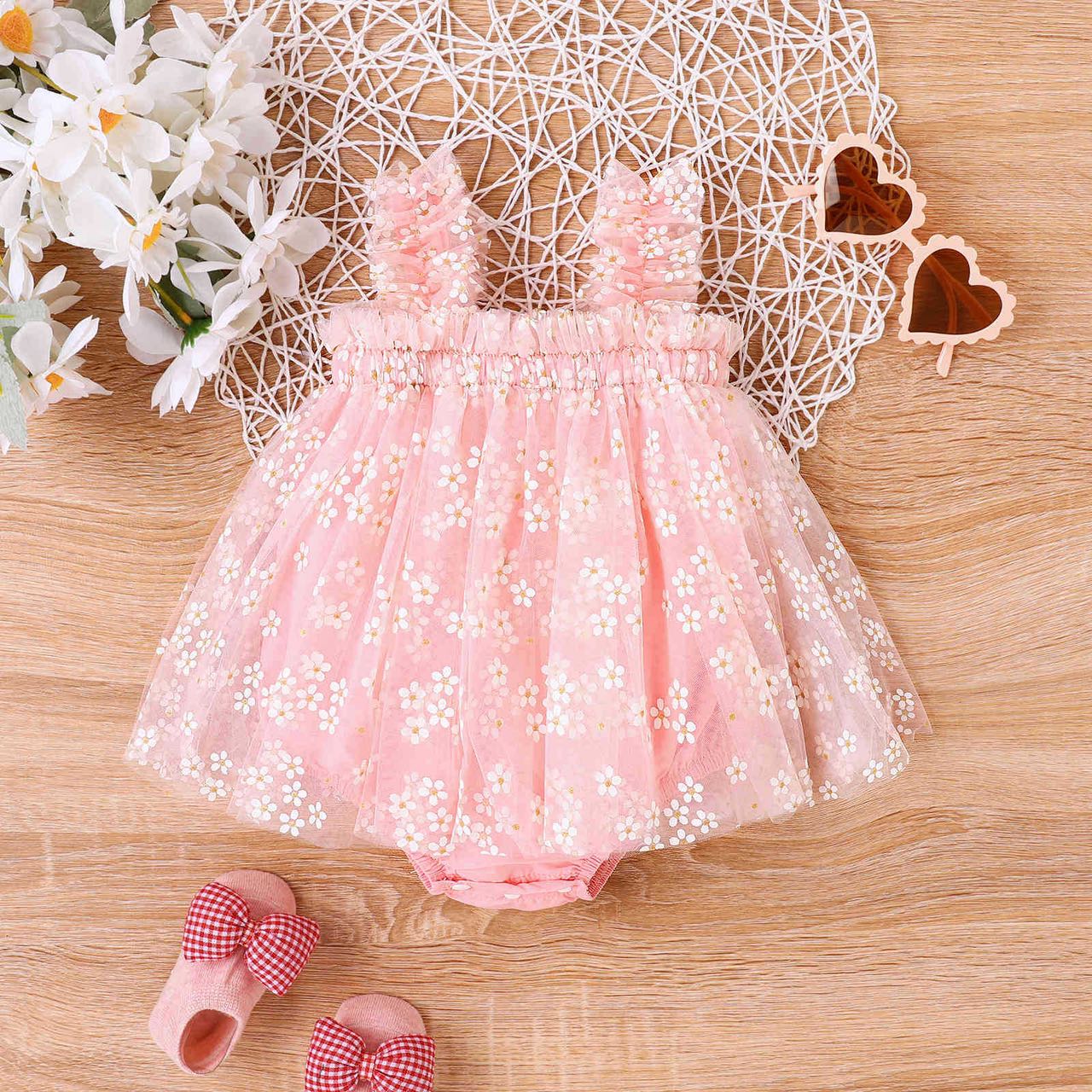 Body infantil de tul floral