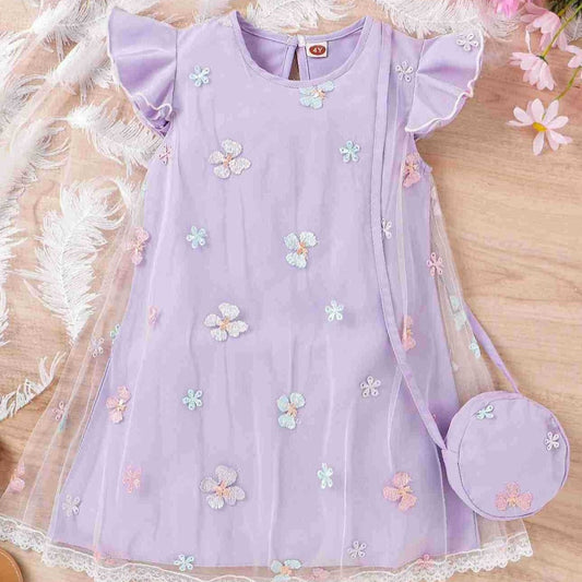 Vestido Infantil Florecitas + Bolsito