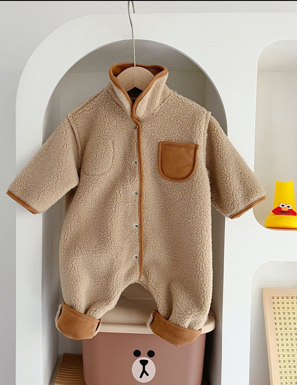 Mono Infantil Peludo Bolsinho