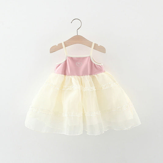 Vestido Infantil Tul Corazoncitos