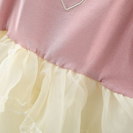 Vestido Infantil Tul Corazoncitos