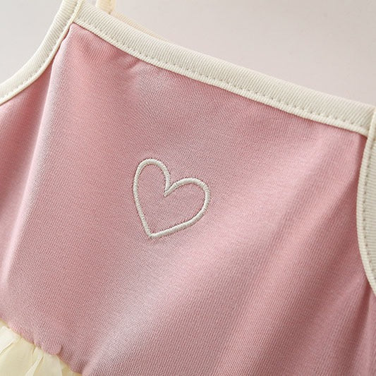 Vestido Infantil Tul Corazoncitos