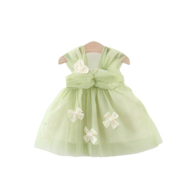 Vestido infantil de tul Florzinha