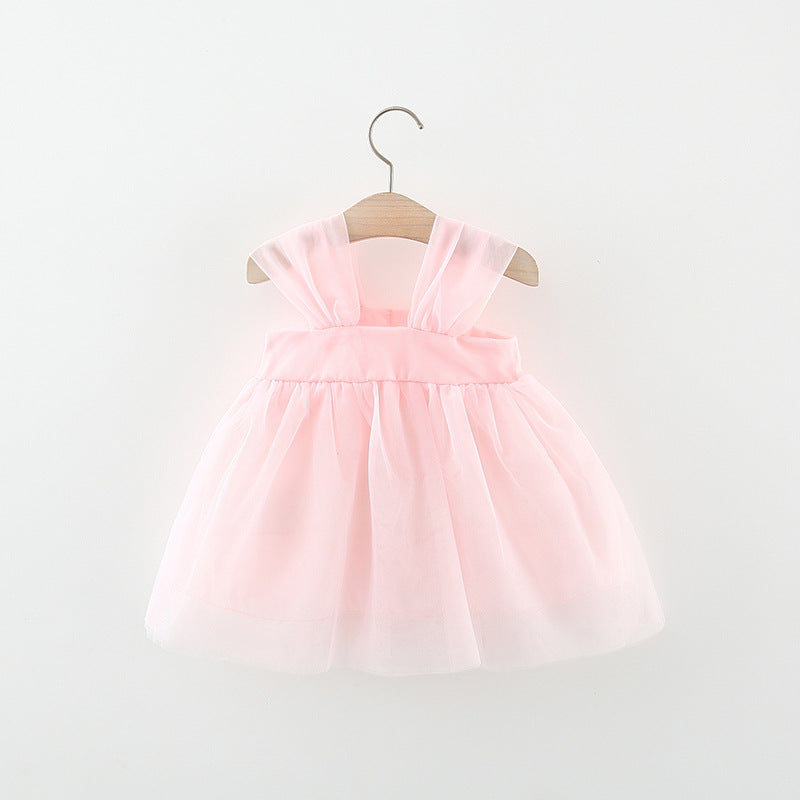 Vestido infantil de tul Florzinha