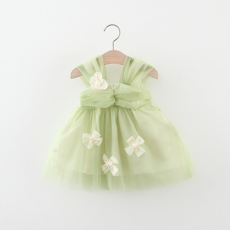 Vestido infantil de tul Florzinha