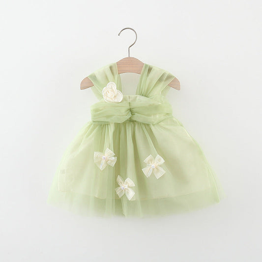 Vestido infantil de tul Florzinha