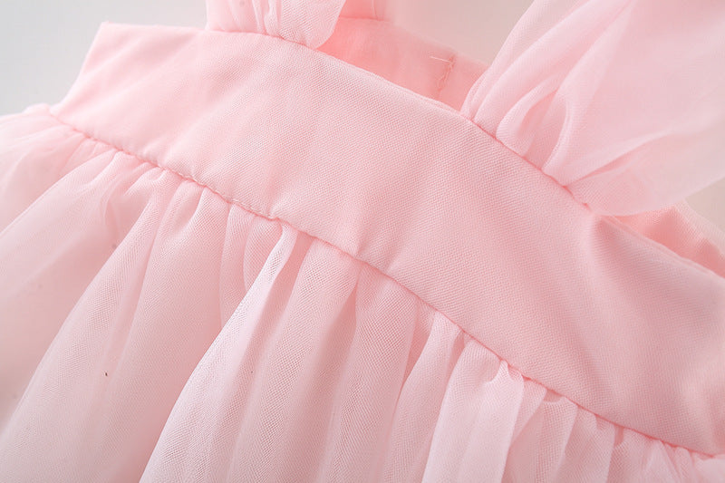 Vestido infantil de tul Florzinha