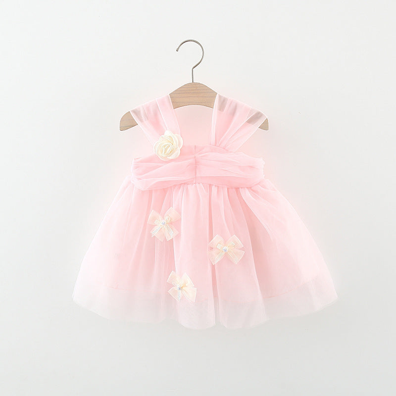 Vestido infantil de tul Florzinha
