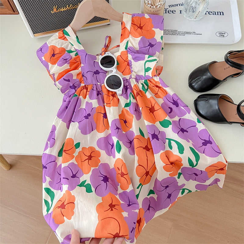 Vestido infantil de flores de verano