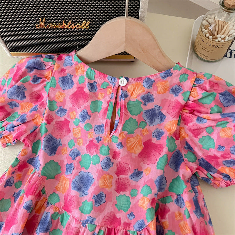 Vestido infantil de flores de verano