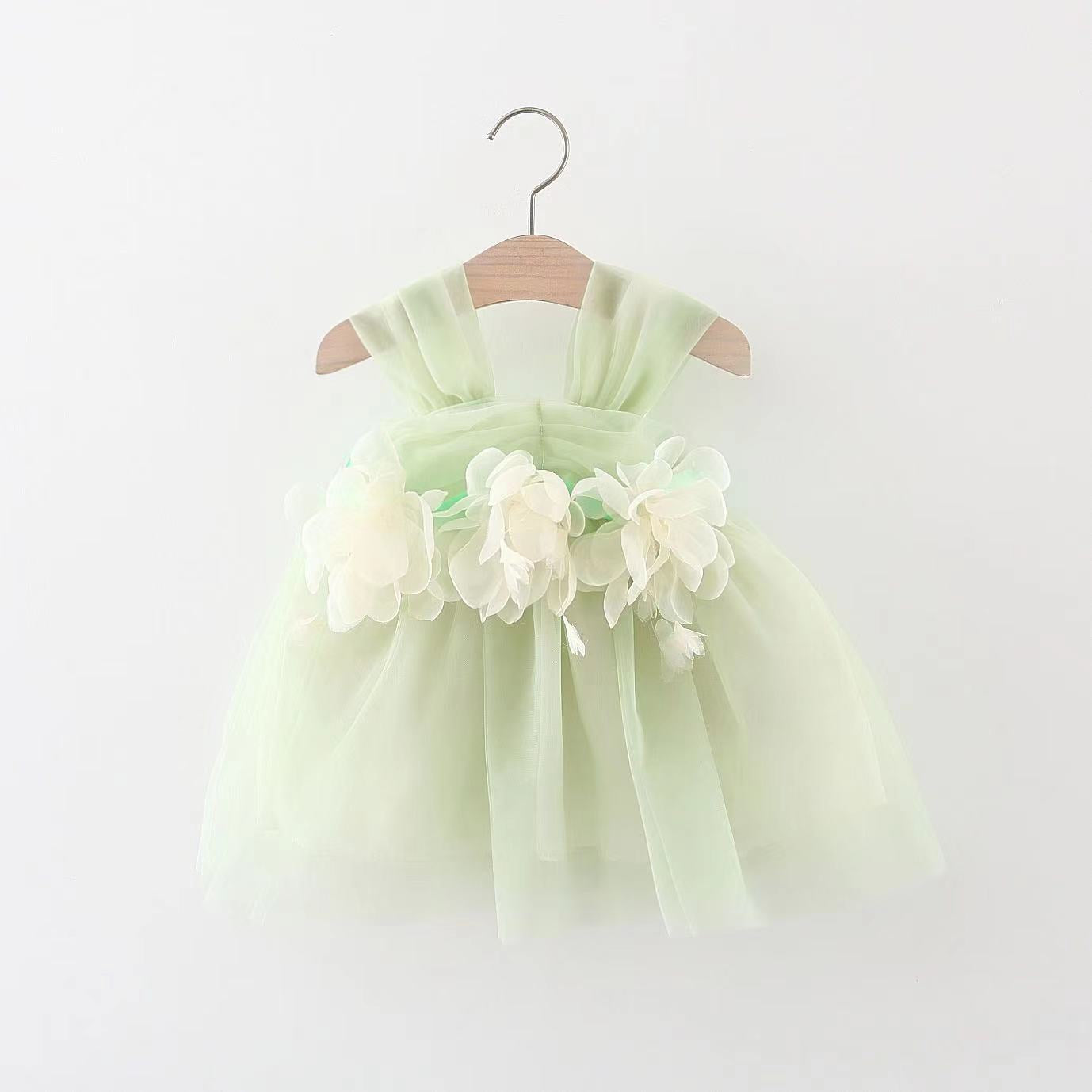 Vestido Infantil Flores y Tul