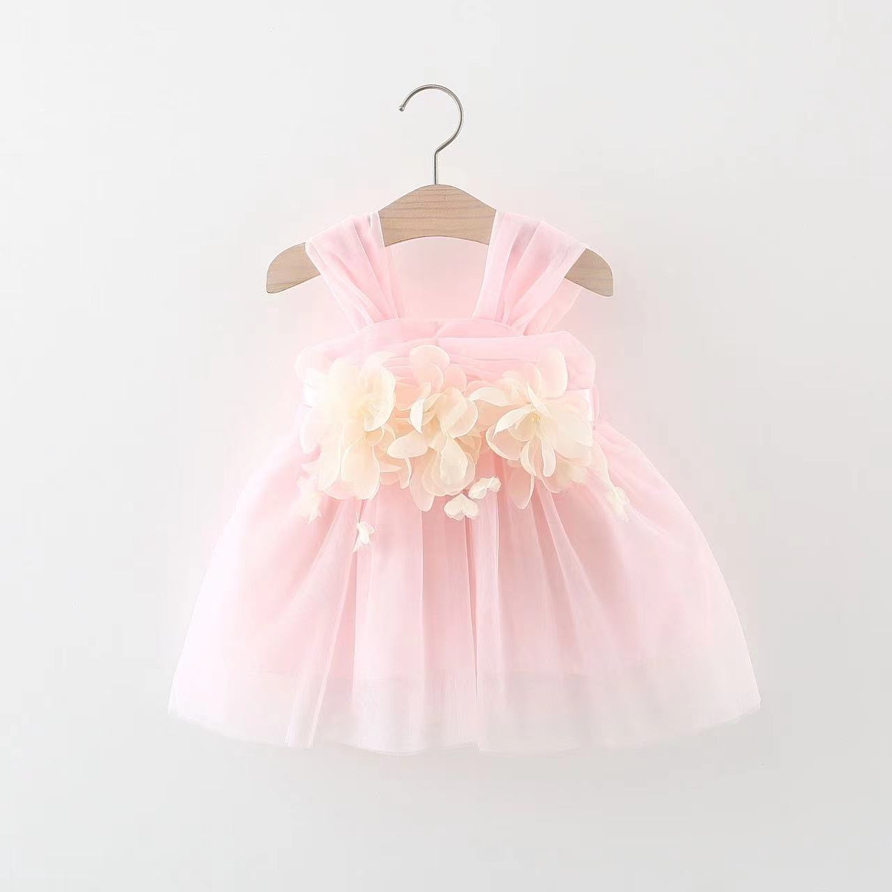 Vestido Infantil Flores y Tul